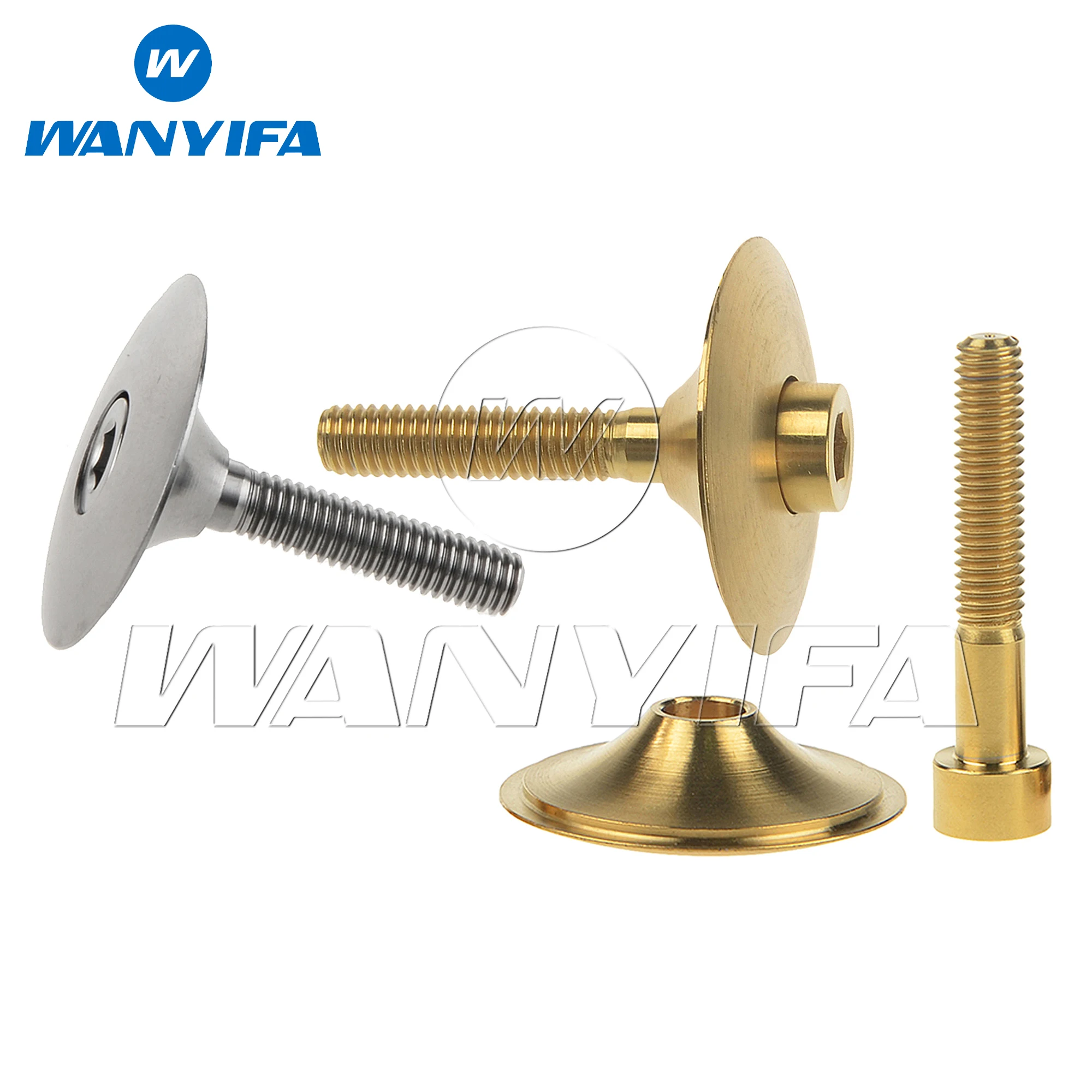 Wanyifa-Titanium Bolt para Mountain Bike, Titanium Bowl Cover, Top Cap Set para ciclismo de estrada, Headset Stem, M6 x 35mm