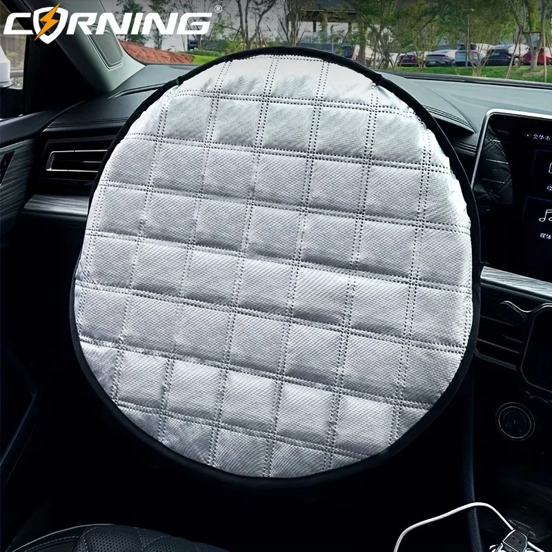 Sommerlicher Sonnenschutz für das Autolenkrad, faltbarer, wärmeisolierender Lenkradschutz, Verbrühungsschutz, Sonnenschutzabdeckung – Detail 4