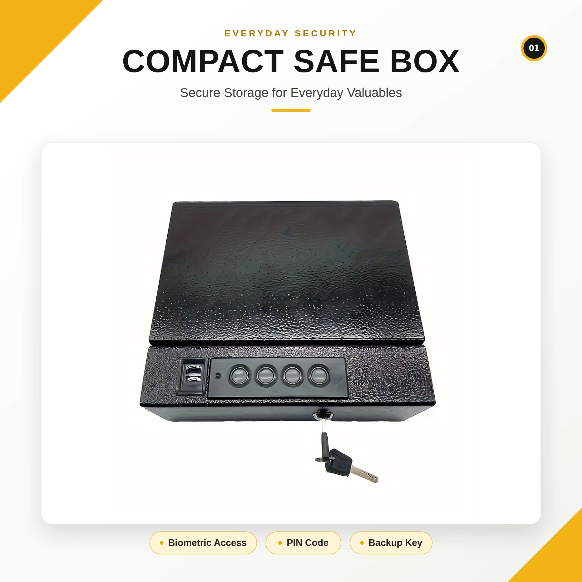 Quick Access Biometric Fingerprint Safe Top Opening Drawer Home Office Security Safe Box with Master Code