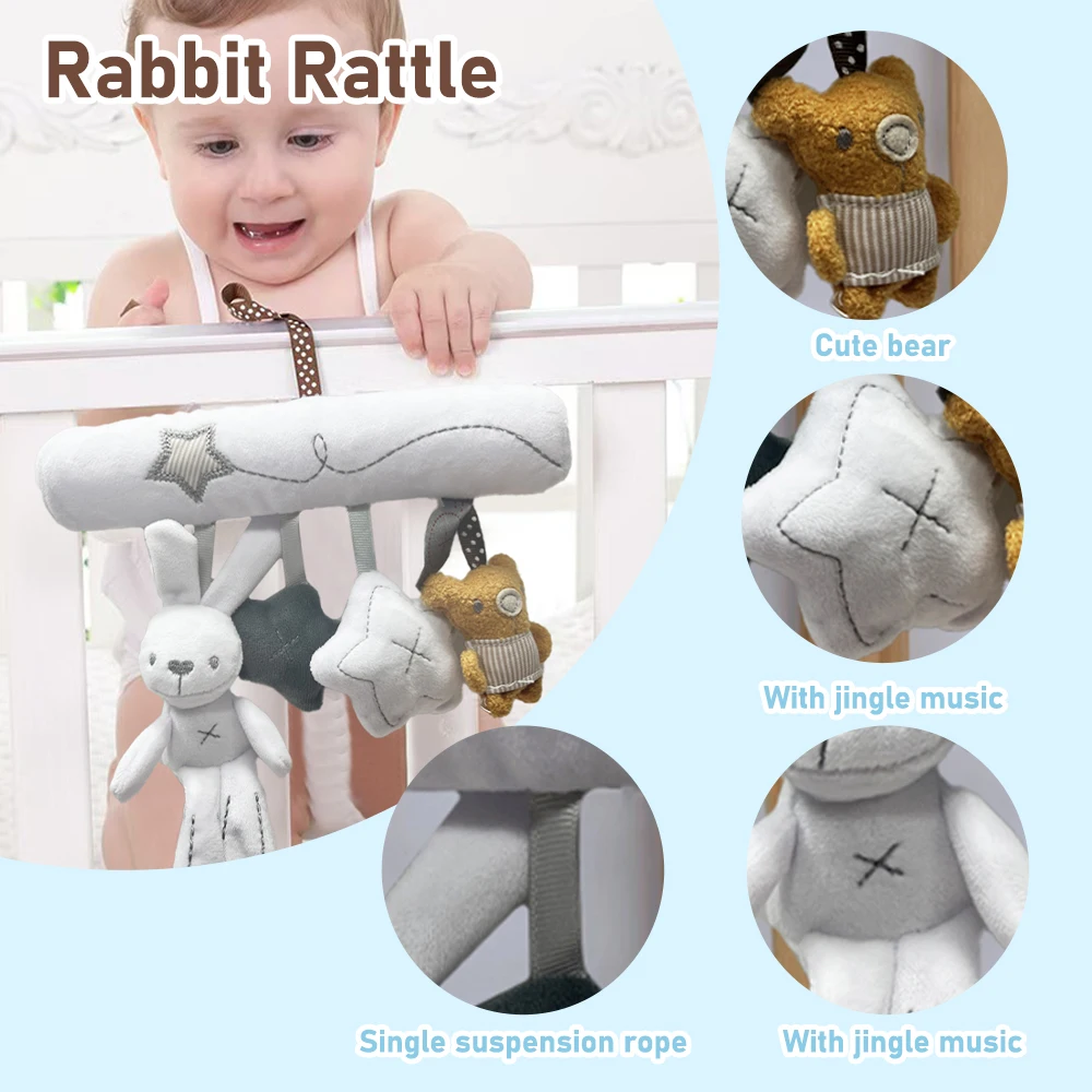 Neue Hängende Baby Krippe Kaninchen Rassel Sicherheit Sitz Plüsch Spielzeug Multifunktionale Baby Schlaf Begleiter Hängende Dekoration Geschenk