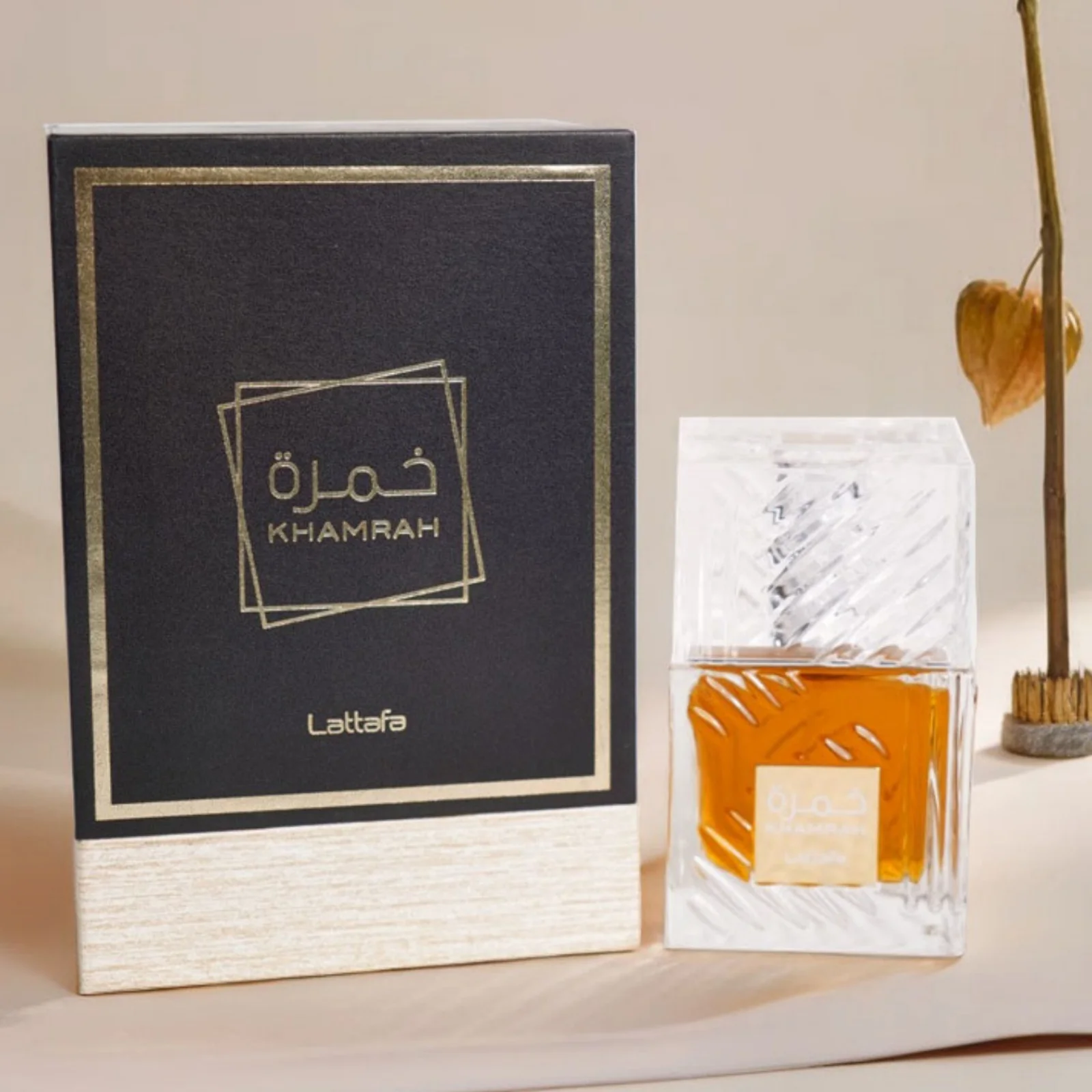 Lattafa-khameah EDP Perfume Unisex, espray de larga duración, fragancia elegante y picante, nota cálida de vainilla, regalo de Navidad, 3,4 Oz