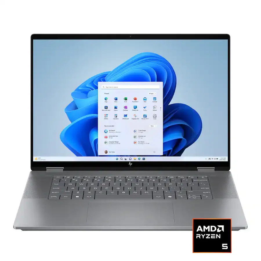 HP - OmniBook X Flip 2-in-1 شاشة لمس 16 بوصة 2K - ذاكرة AMD Ryzen 5 - 8 جيجابايت - 512 جيجابايت SSD - فضي نيزك