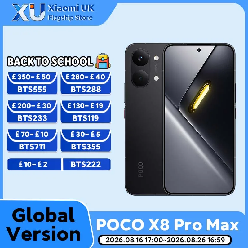 Global Version POCO X8 Pro Max Dimensity 9500s Smartphone 8500mAh (typ) 100W HyperCharge 6.83" 1.5K 120Hz IP68 POCO Cellphone
