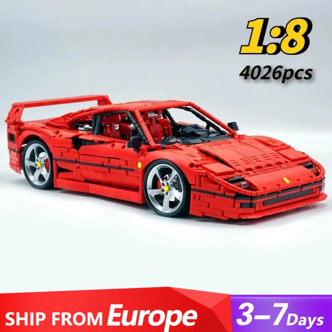 4026PCS Technik X001 Rot Super SportsCar F40 Modell MOC-140629 Klassische Racing Montage Baustein DIY Montieren Spielzeug Kind geschenk