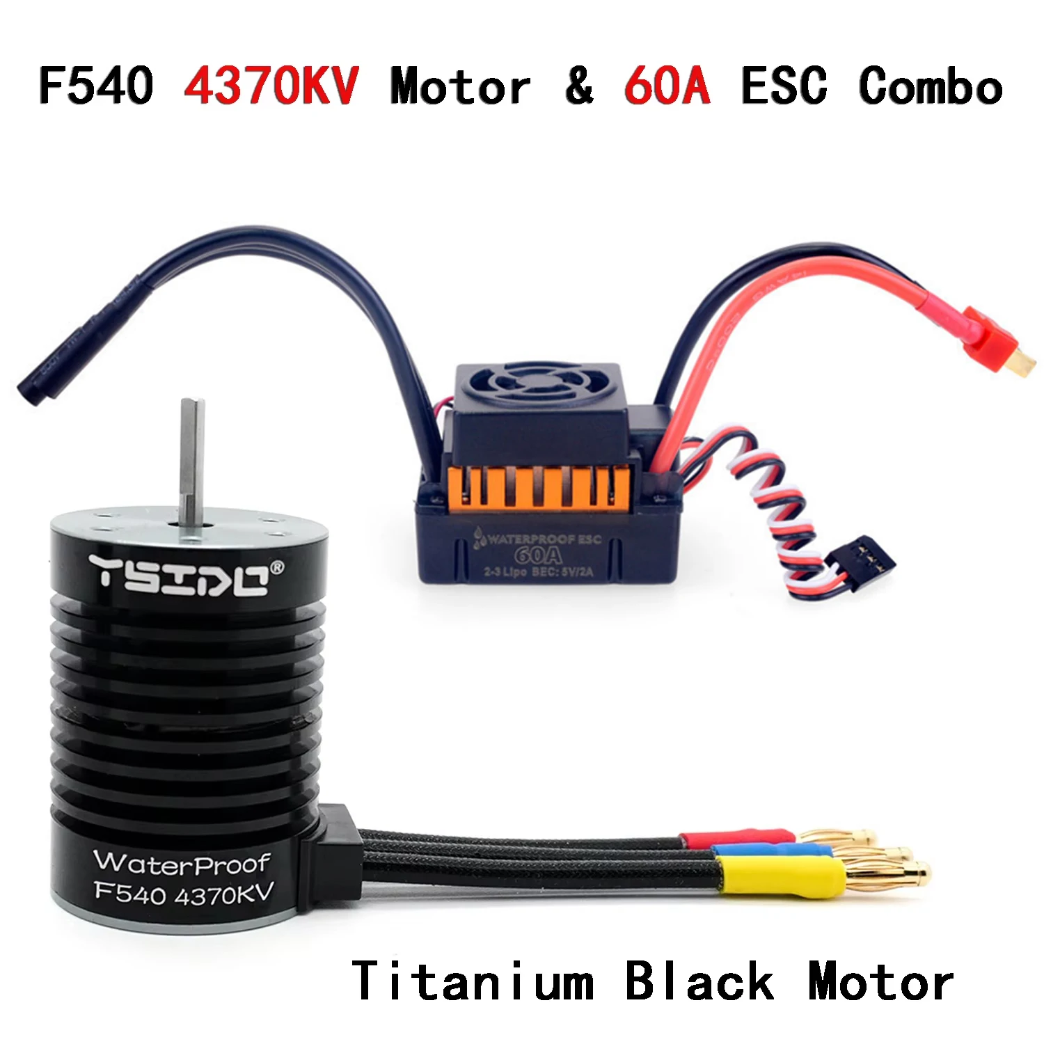 1:10 1:12 1:14 RC Deel Waterdicht F540 3300KV 4370KV Borstelloze Motor W/60A ESC voor Wltoys 144001 124019   RC 124018   Vrachtwagenbuggy