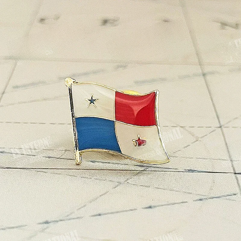 Panama National Flag Lapel Pins Crystal Epoxy Metal Enamel Badge Paint Broszka Souvenir Suit Personality Commemorative Gifts — zdjęcie 2