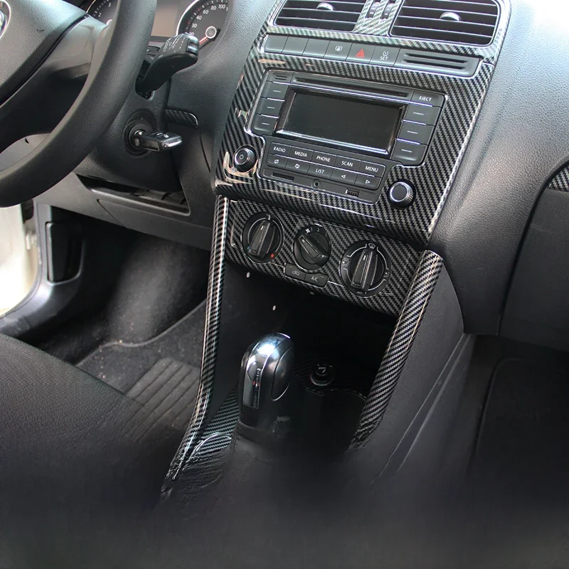 Stylizacja samochodu dla VW Polo 2011 2012 2013 2014 2015 2016 2017 2018 ABS Włókno węglowe Dekoracyjne cekiny Naszywka wylotu powietrza Akcesorium — zdjęcie 2