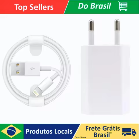 Cabo Usb Dados + Fonte De Tomada Carregador Para Maçã