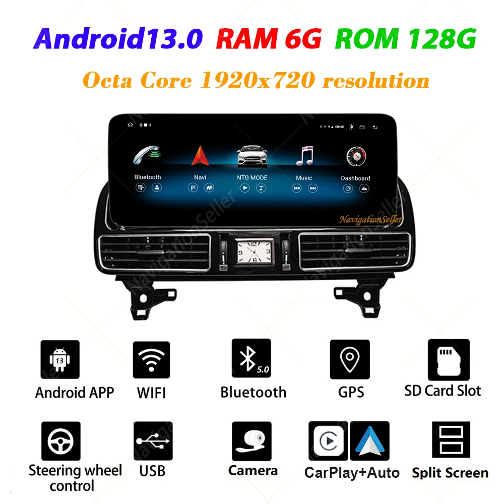 VIGOHI Android 13 Radio For Mercedes Benz ML GL W166 X166 2012-2015 12.3”NTG4.5 Car Raido Multimedia Video Player GPS Navigation