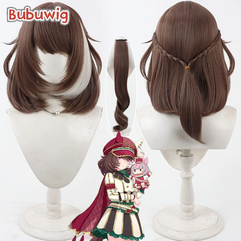 

Bubuwig Synthetic Hair Marche Lorraine Cosplay Wigs Uma musume: Pretty Derby Marche Lorraine Brown MixedWhite Wig Heat Resistant