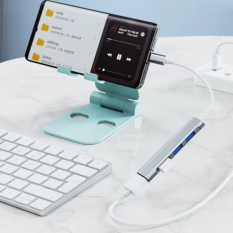 4-Port USB C HUB Type C Docking Station 3.0 Multi Distributor Adapter OTG for PC Xiaomi Lenovo Macbook Pro 13 15 Air Pro PC