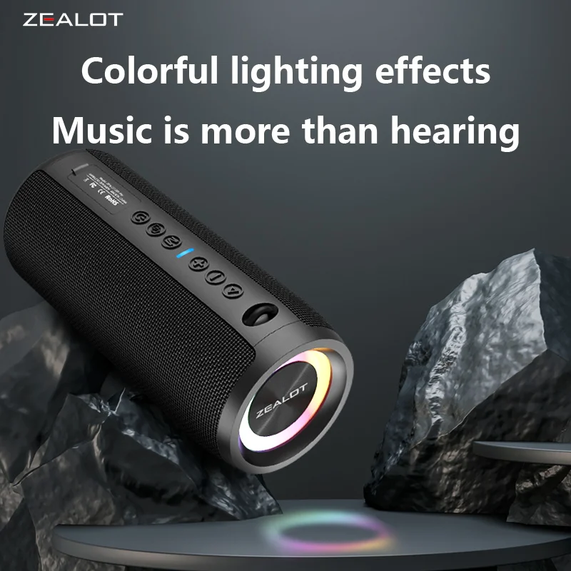 Zealot S51 Pro 40W Outdoor Portable Wireless Speaker,RGB Light