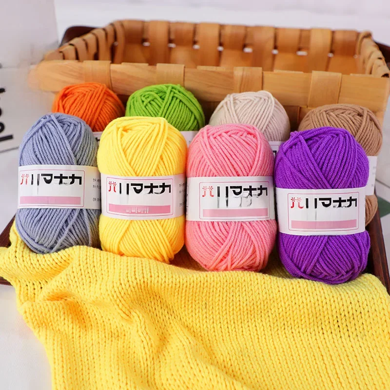 Fil de laine à tricoter en coton doux et doux pour bébé, fil de velours en fibres épaisses, fil de laine à tricoter à la main pour pull de bricolage