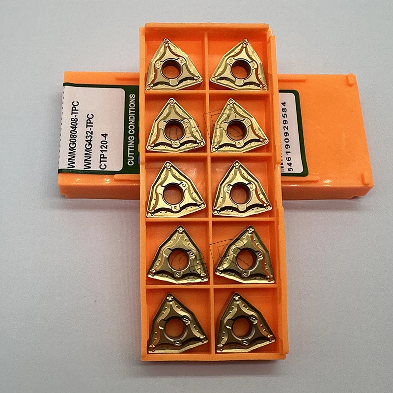 

10PCS WNMG080408-TPC-CTP120-4 / WNMG080412-TPC-CTP120-4 CNC Carbide turning inserts for processing stainless steel