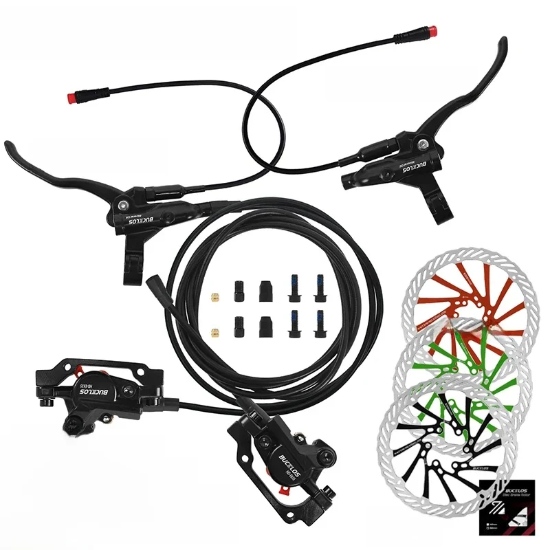 AliExpress BUCKLOS Power Off Electric Bicycle Brakes 2 Piston with G3 Rotor E-Bike Hydraulic Disc Brake Set Aluminum Alloy Bike Brakes