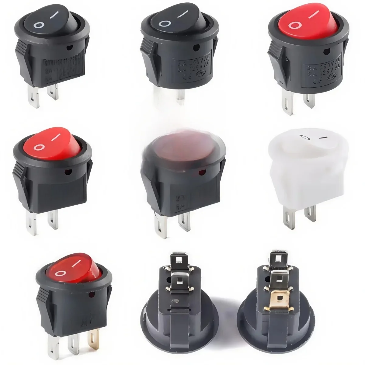 10 pièces petite taille interrupteur à bascule rond LED éclairé voiture tableau de bord bateau Van KCD-15 15mm 2/3PIN e/s bouton interrupteurs d'alimentation