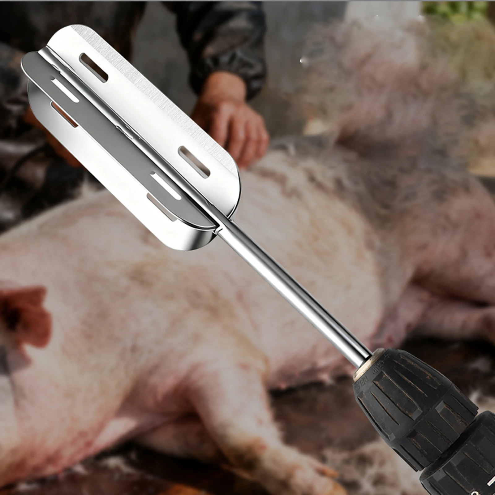 

Скребок для удаления шерсти с животных (свиней, крупного рогатого скота, овец) – эффективный ручной инструмент для ферм, совместимый с электрическими дрельями, практичное средство для удаления шерсти.