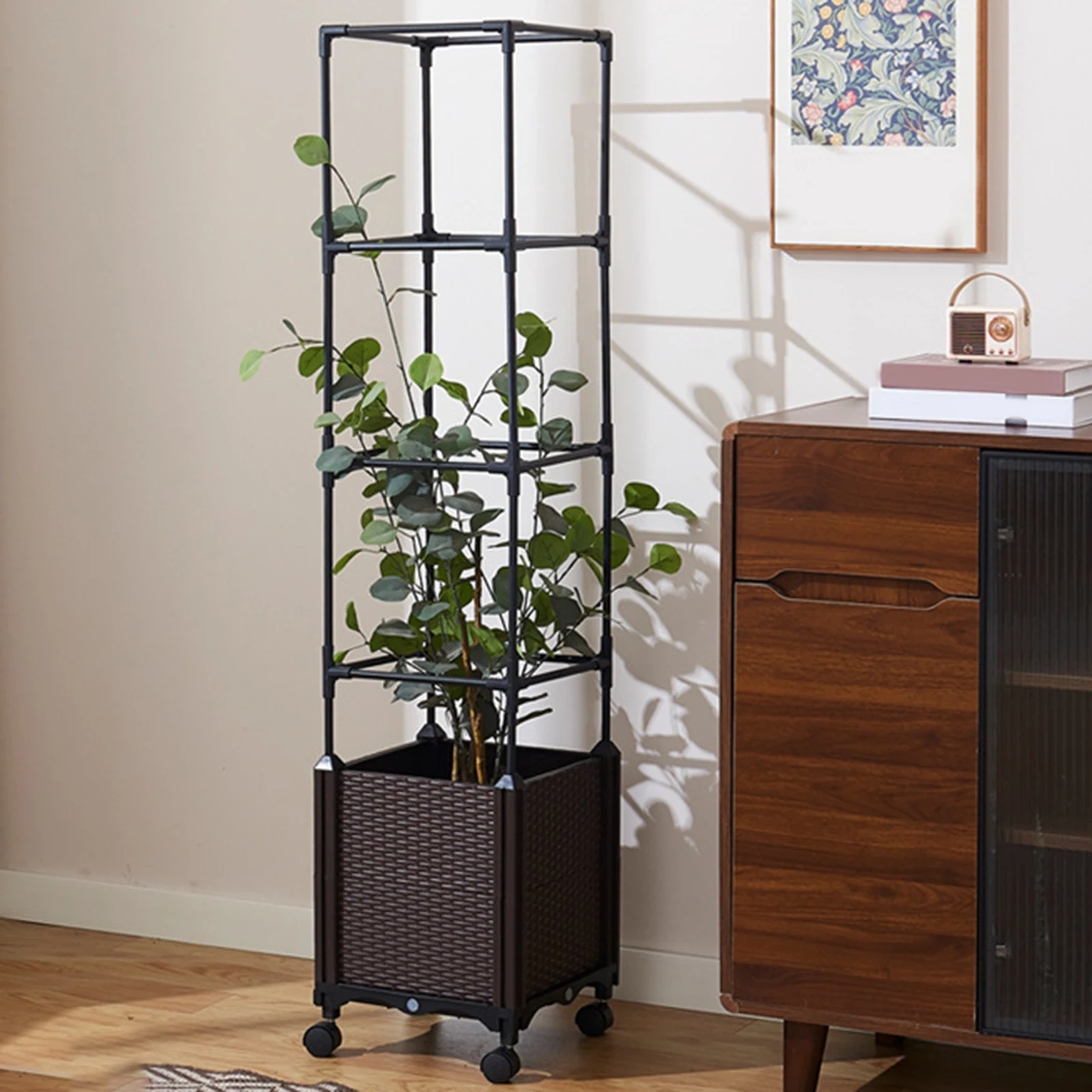 

4 Tier Raised Garden Bed with trellis Large Plant Pot Self Planting Container for Tomato Climbing Plants Vegetables Flowers