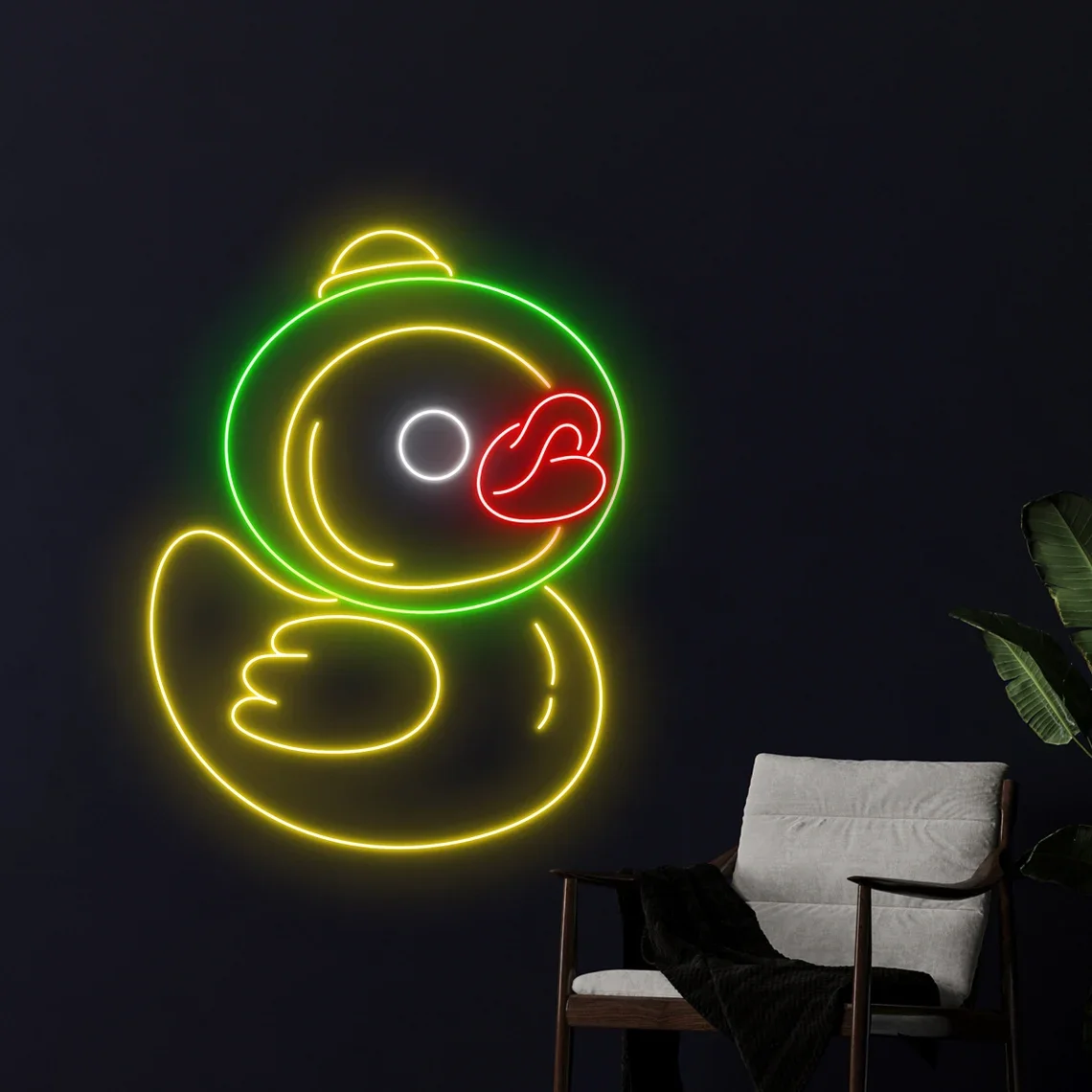 Duck Astronaut Neon Sign Funny Duck Led Sign Cute Animes Duck Game Room Wall Art Decor Duck Animal Zoo Duck Bedroom Sign for Kid