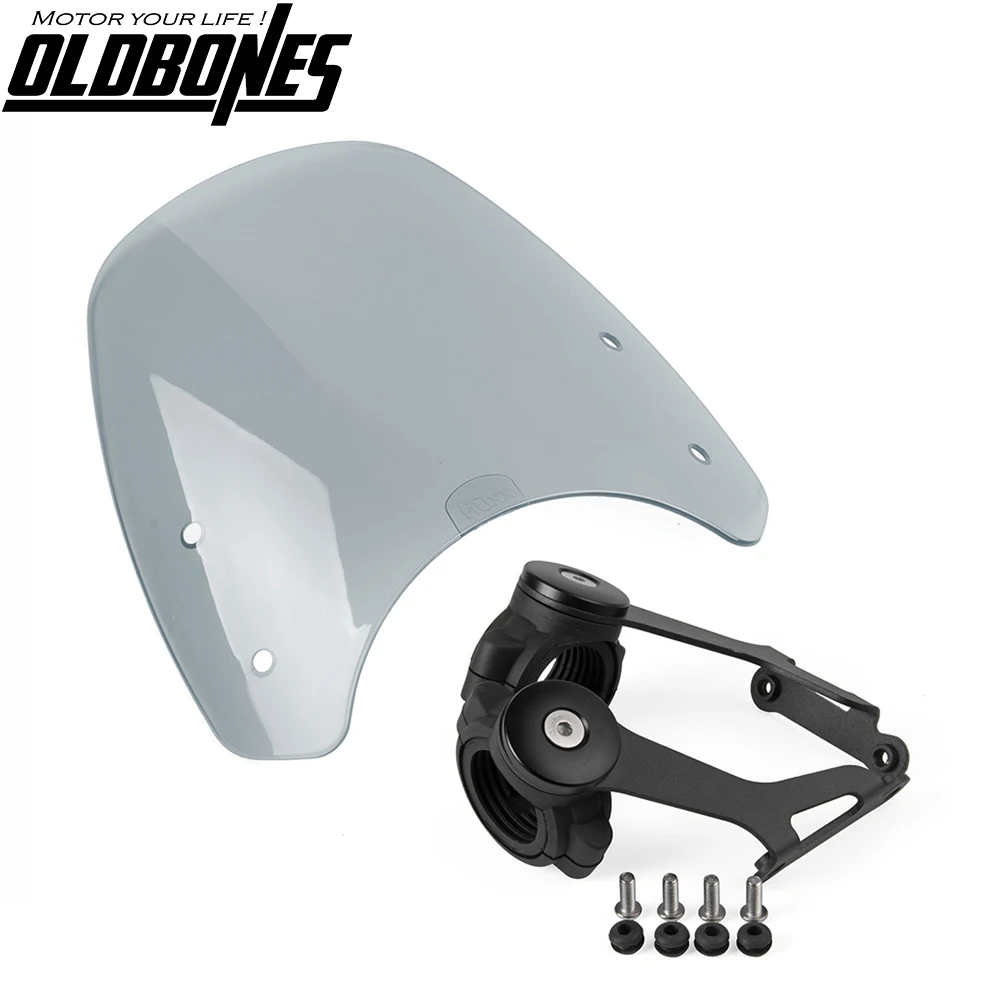 

ABS Motorcycle Front Windscreen Windshield Screen Protection Deflector Flyscreen With Bracket For Triumph Bobber