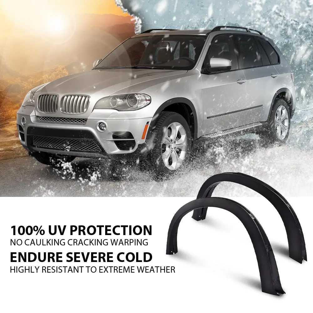 4 قطعة الحاجز مضيئة غطاء الاطارات قوس الجسم عدة صالح ل 07-13 Bmw X5 E70 20/21 بوصة تمديد #4