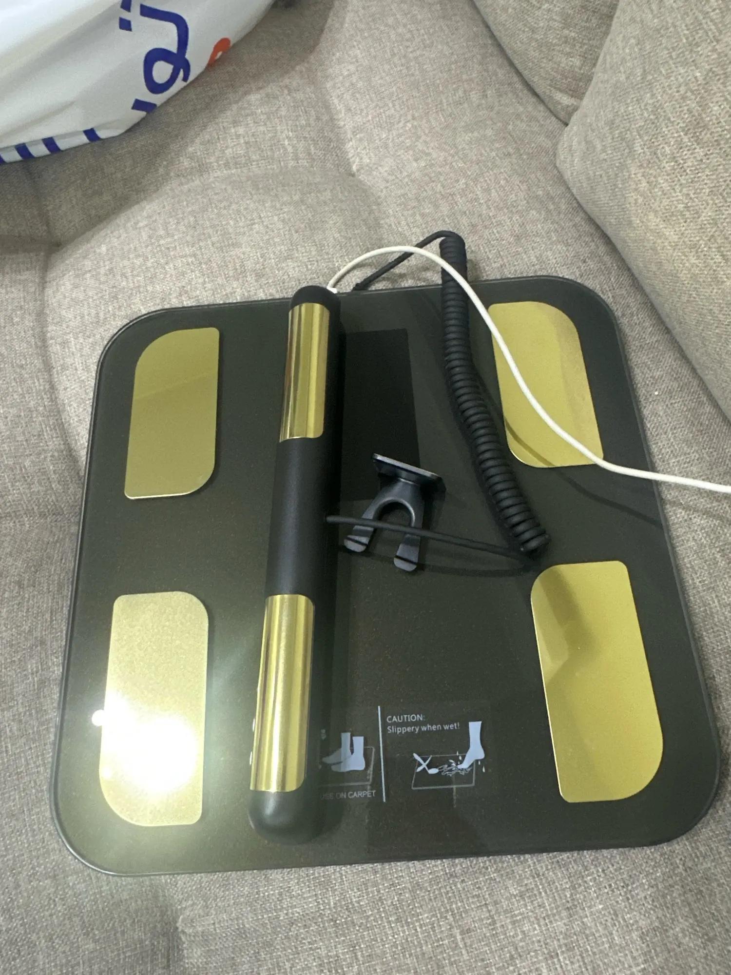Smart Body Composition Scale with Handheld Sensor – 1.5 m Spiral Cable | Fitness & Health Tracker