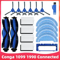 Для Cecotec Conga 1099 Connected/Conga 1990 Connected робот-пылесос, основная боковая щетка, фильтр Hepa, швабра, тряпка, запасные части