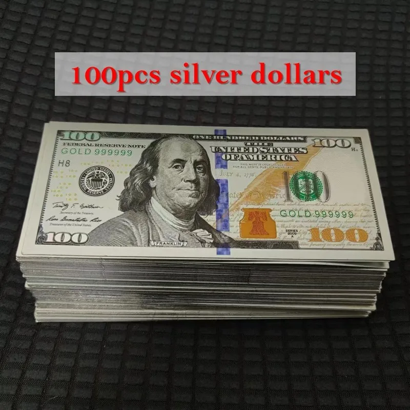 100pcs America 24k Gold Foil Banknotes 100 Dollars Golden USD Gold Banknotes Paper Money Banknotes Crafts for Collection