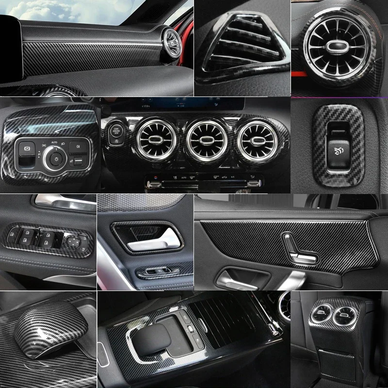 Lhd! Carbon Fiber Interieur Center Console Air Vent Cover Trim Voor Mercedes Benz W177 A-Klasse A200 A220 A250 2019 2020 Cla C118 - afbeelding 2