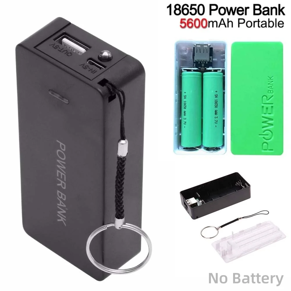 Przenośny 2x18650 Power Bank Box 5V 5600mAh ładowarka USB DIY PowerBank schowek na baterie dla iPhone Xiaomi Samsung Huawei