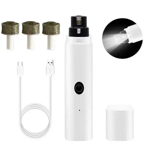 Tiloopet Dog Nail Trimmer USB Rechargeable with LED Light 2 Speed Powerful Painless Nailclipper for Dog Cat Pet Grooming Suppply
