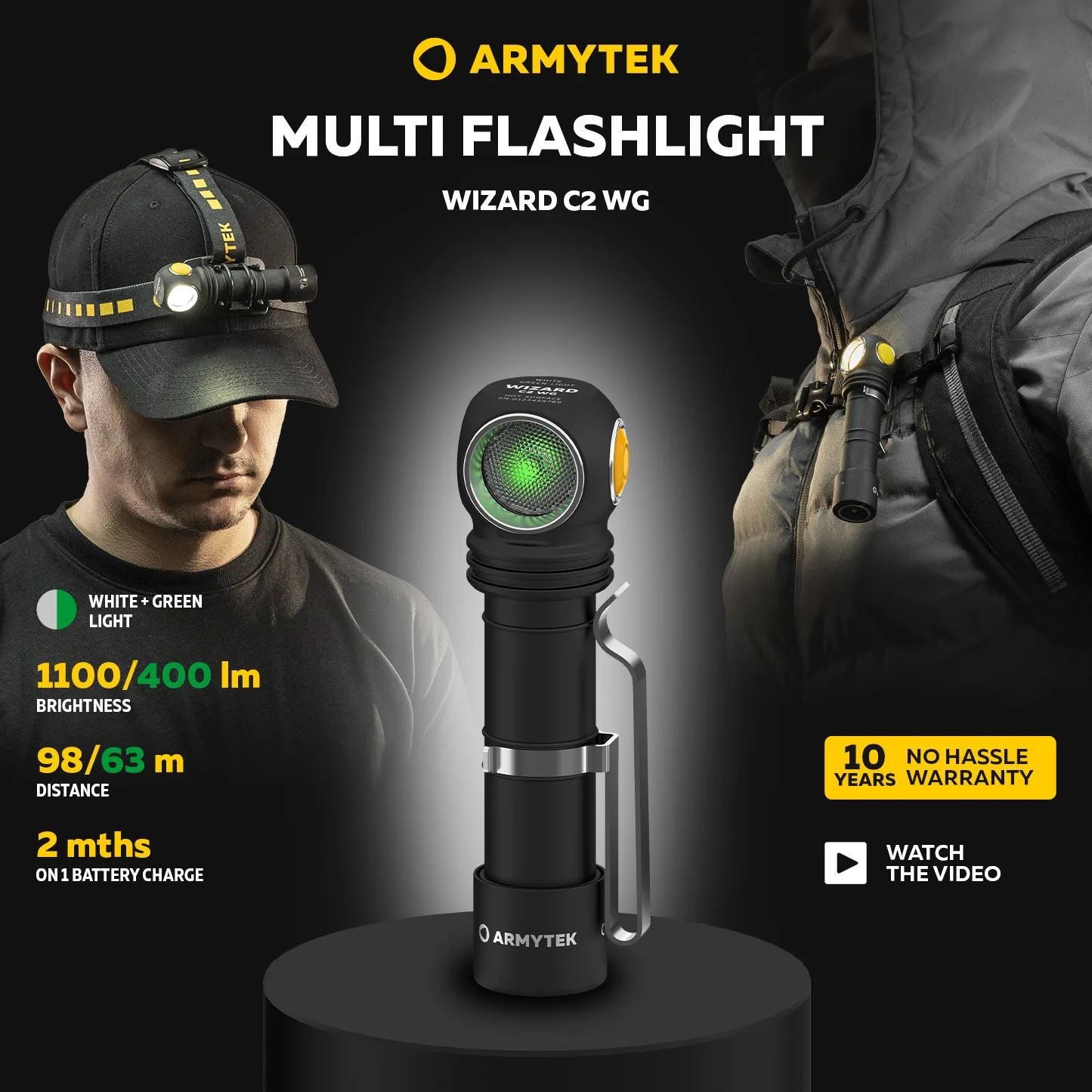 armytek assistente usb recarregavel multi lanterna farol de led c2 wg f09201c f09201w em 1 01