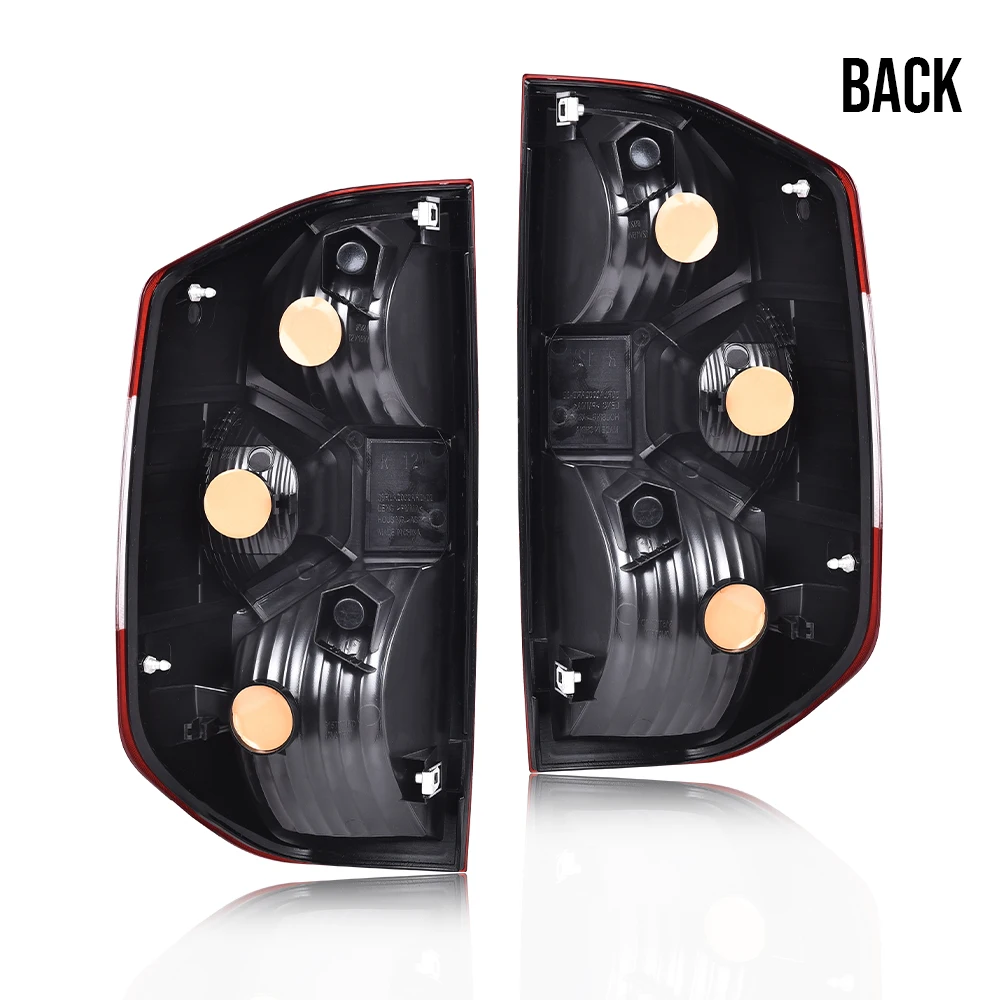 1 زوج الأحمر واضح الذيل ضوء مصابيح الفرامل Lh + RH جديد صالح ل 14-21 تويوتا تندرا شاحنة بيك اب سيارة الخارجي الخلفي تحذير تشغيل ضوء #2