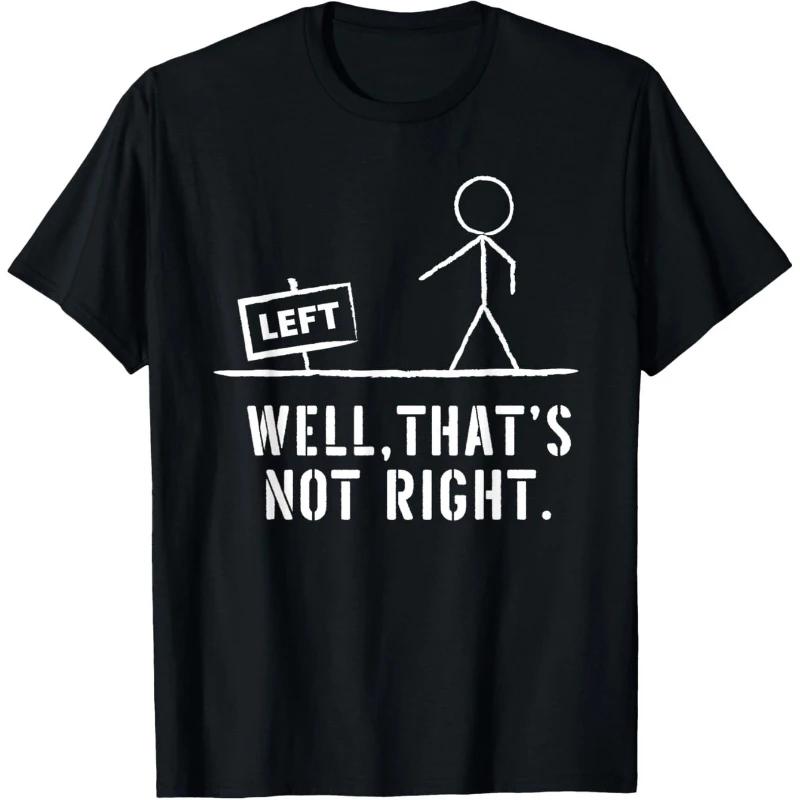 

Забавная винтажная футболка Stick Man Well That's Not Right, повседневная футболка с круглым вырезом и короткими рукавами, слегка эластичная, чистый хлот