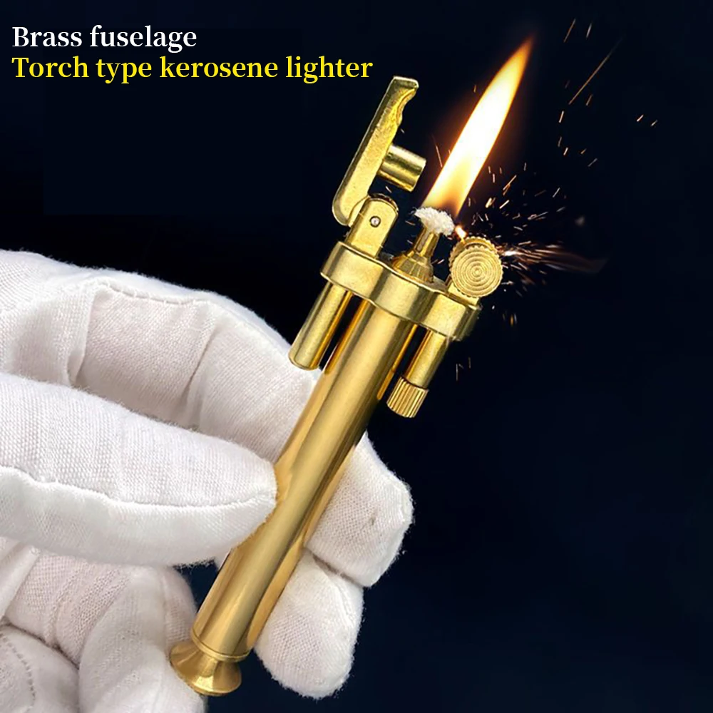 THORENS Kerosene lighters are handmade, creative, personalized, small torch-shaped brass pipe lighters.