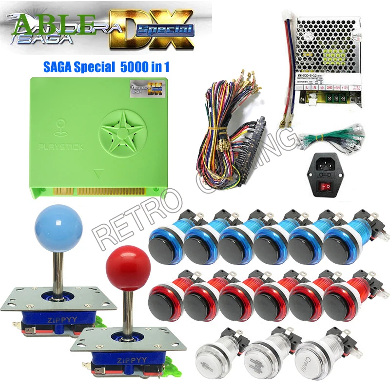 

Arcade Pandora SAGA Box DX Special 5000 In 1 DIY Kit Jamma Video Game Retro Machine LED Push Button Zippy Joystick Power Supply