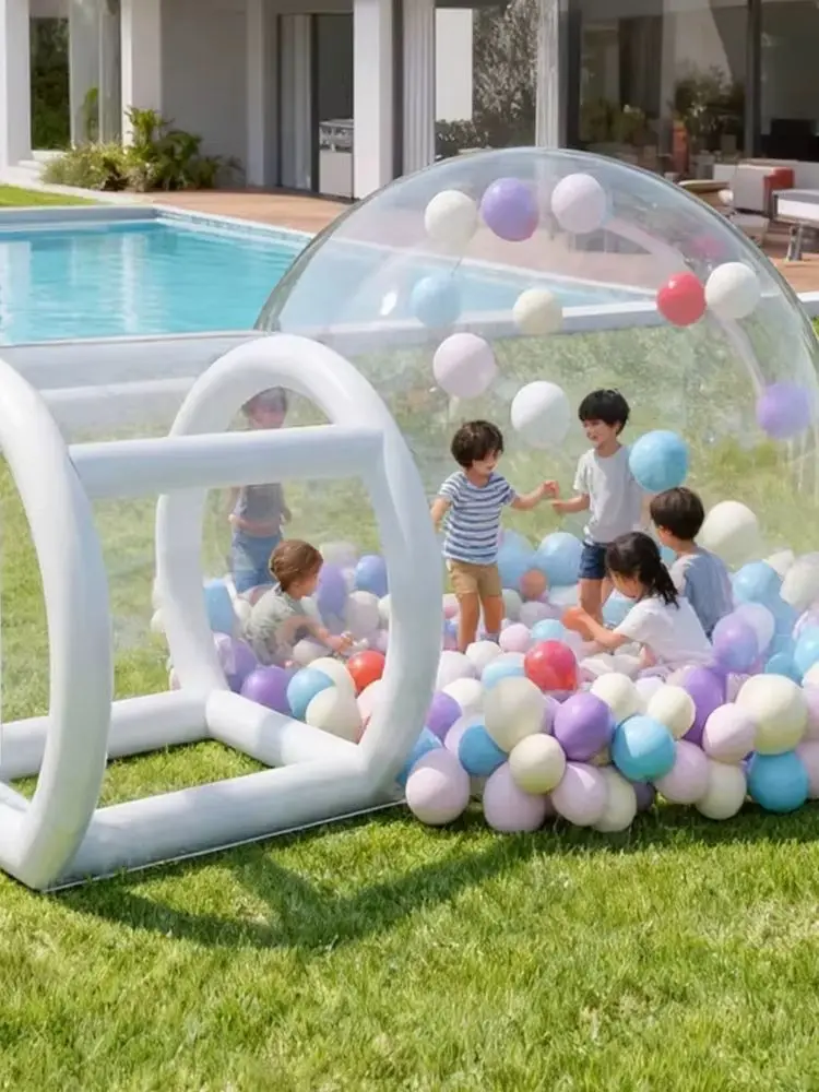 Beliebtes Transparentes Aufblasbares Campingzelt, Aufblasbares Bubble-Dome-Haus mit Gebläse für Ballon-Events