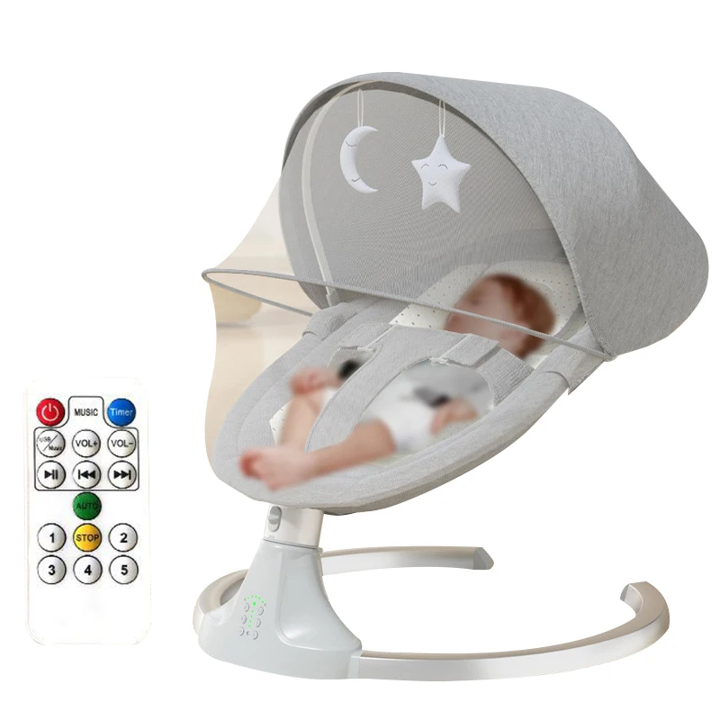 Electric luxury baby crib with mosquito net, baby rocking chair music Bluetooth, multi-functional baby crib for newborns