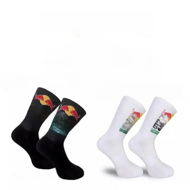 AliExpress New men's and women's outdoor sports Red Bull socks, high-quality, comfortable, soft, breathable, casual cycling socks
