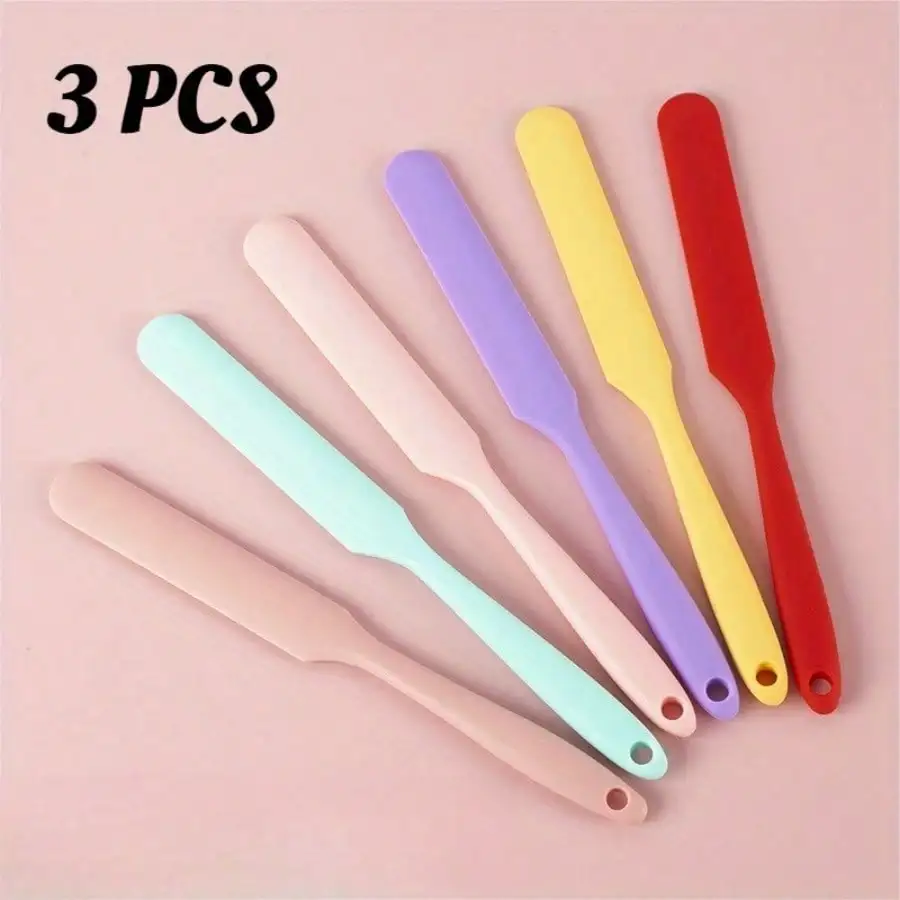 

3-Pack Silicone Jar Spatula Long Handle Heat Resistant Non-Stick for Kitchen Baking & Cooking