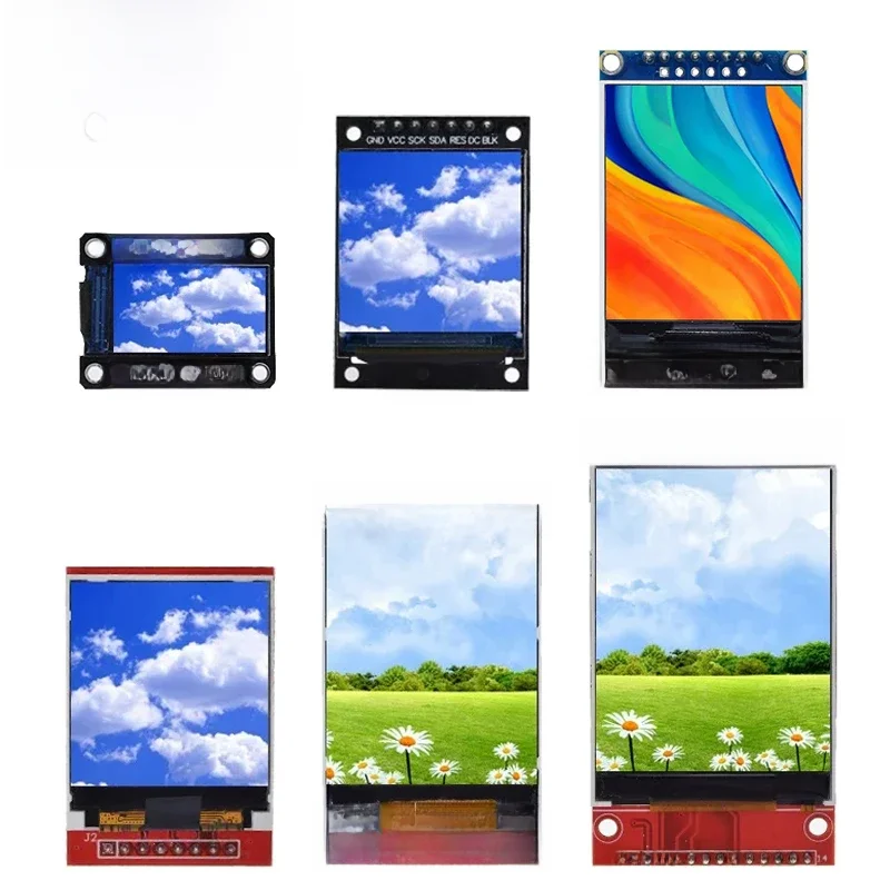 Écran TFT 0.96/1.3/1.44/1.77/1.8/2.0/2.4/2.8 pouces IPS 7P SPI HD 65K, Module LCD polychrome ST7735 lecteur IC 80x160 pour Arduino