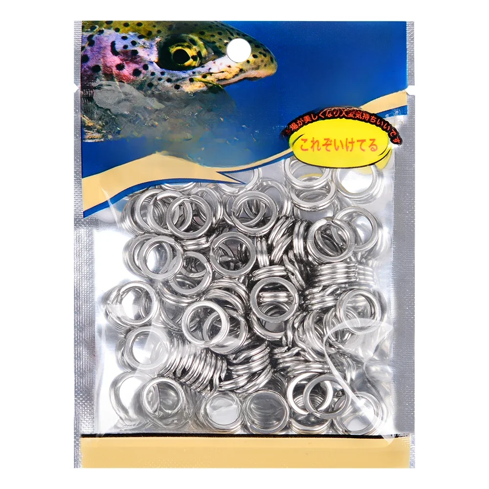 PROBEROS 50pcs anneaux fendus de pêche pour appât manivelle argent acier inoxydable 0 # -12 # Accessoires de connecteur de pêche, matériel
