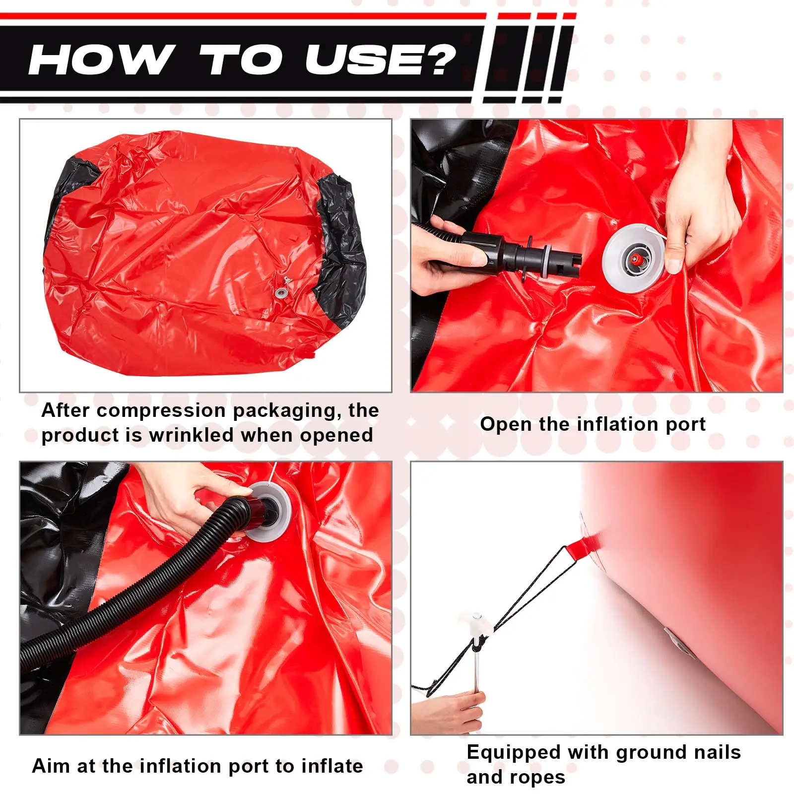 Custom 9pcs Red Color Inflatable Paintball Obstacles Air Bunker Set Blow Up Archery Bunkers Tag Inflatable Barriers For Outdoor