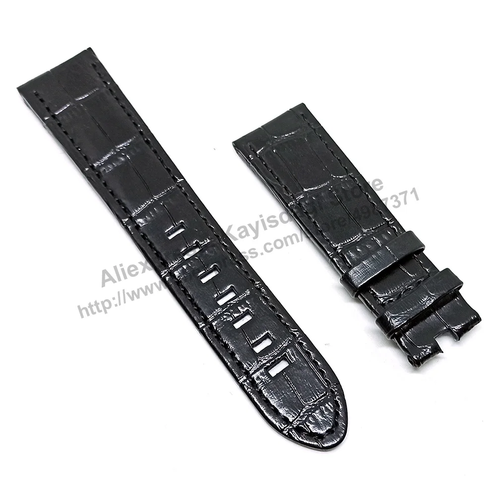 22mm Black Blue Brown Genuine Leather Replacement Watch Band Strap Comp. Mont Blanc Timewalker