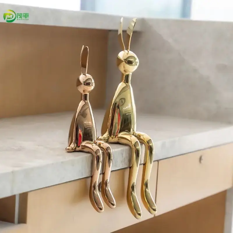 Sculpture de lapin en acier inoxydable, artisanat en métal de style moderne, décoration de jardin extérieur personnalisée, grossistes