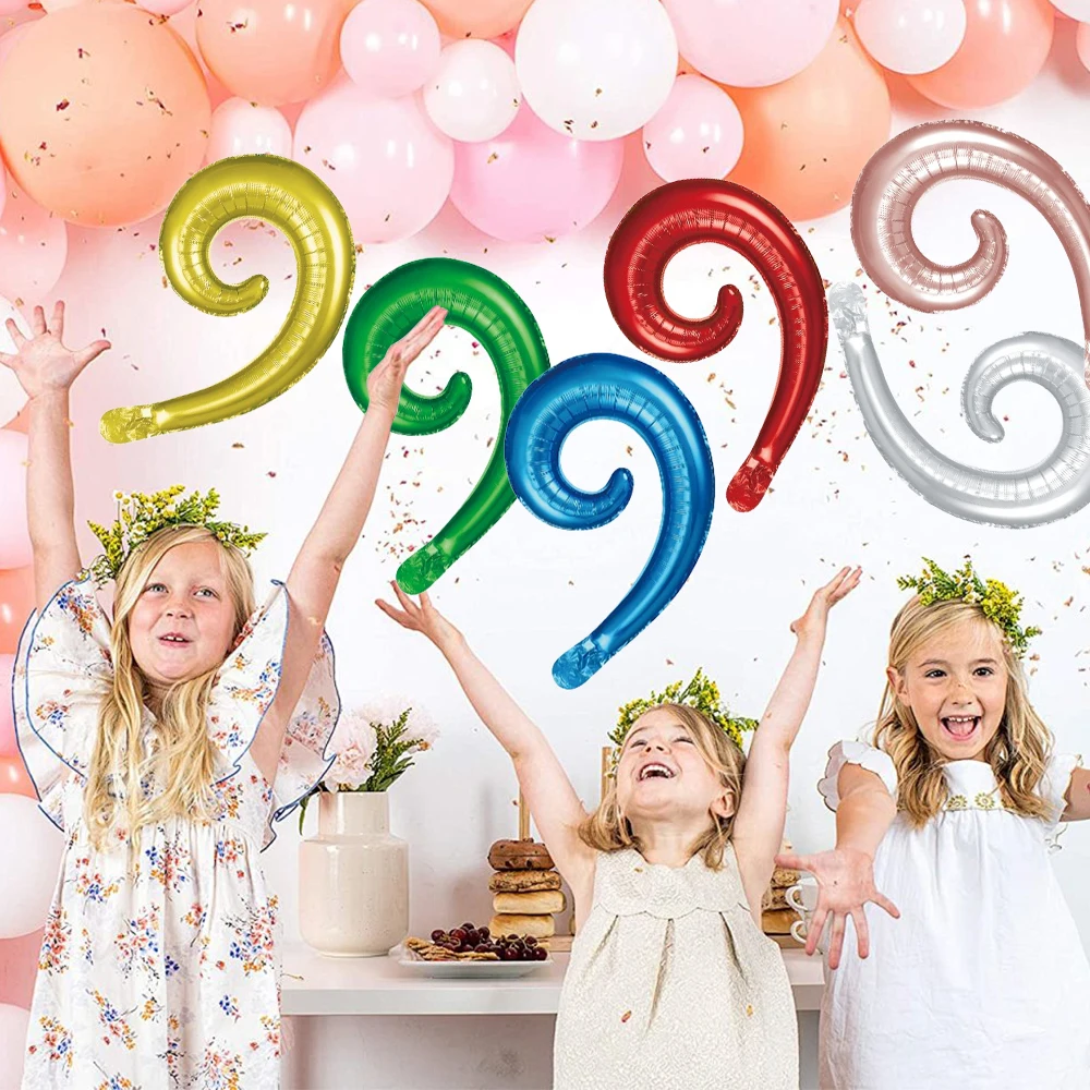 

Spiral Wave Foil Balloon Swirl Curve Air Ball Globos for Birthday Carnivals Baby Showers Balloons Arches and Party Decorations
