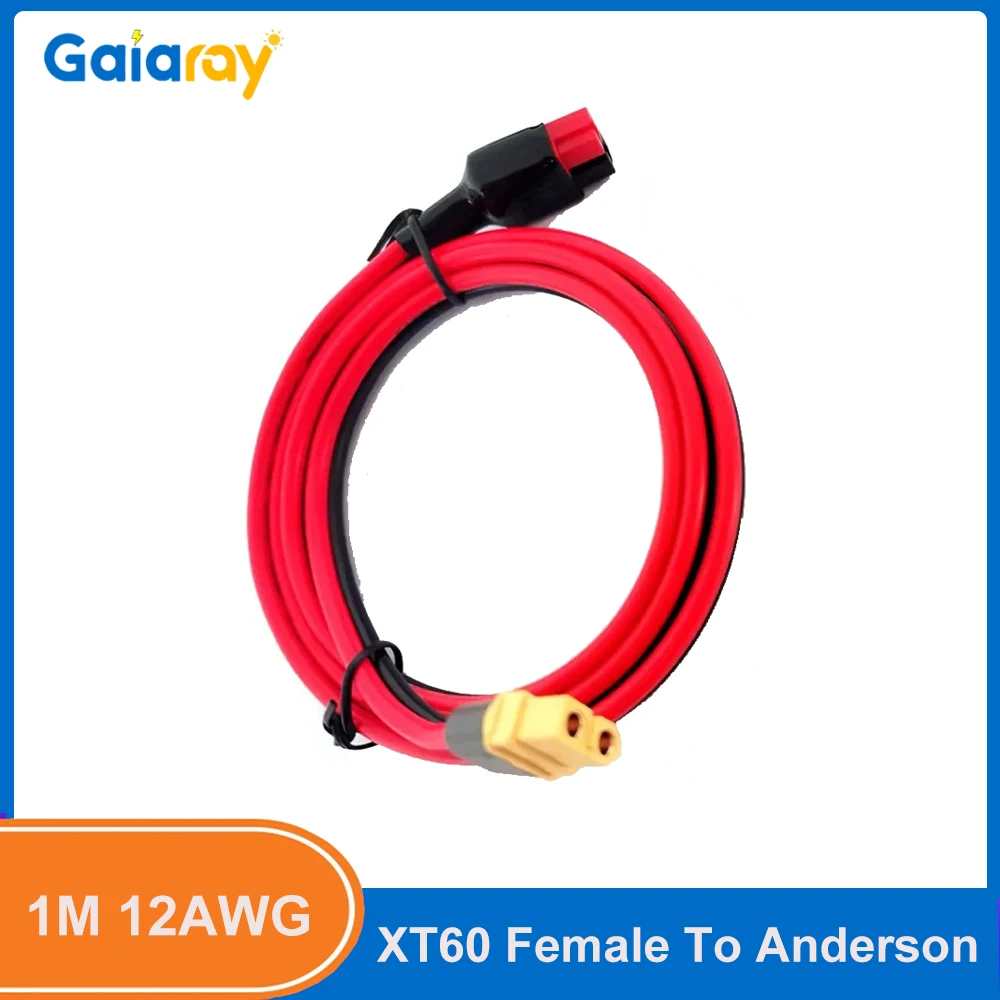 1M XT60H-F To 45A Anderson Plug Cable XT60 Female To Anderson Solar Power Cord Adapter Cable 12AWG Tinned Copper Power Cables