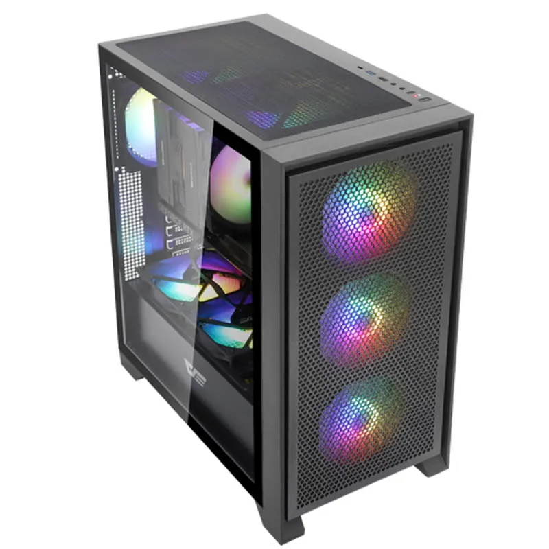 Dark Flash darkFlash DRX70 MESH RGB reinforced glass computer PC case (black)