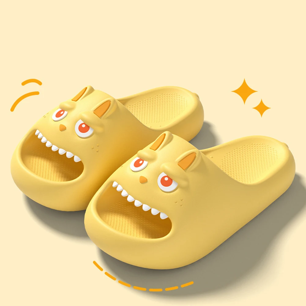 SHAJI Women's Ugly Cute Grinning Little Monster Slide Slippers, Summer Non Slip Soft Lightweight Indoor Outdoor Home Shoes