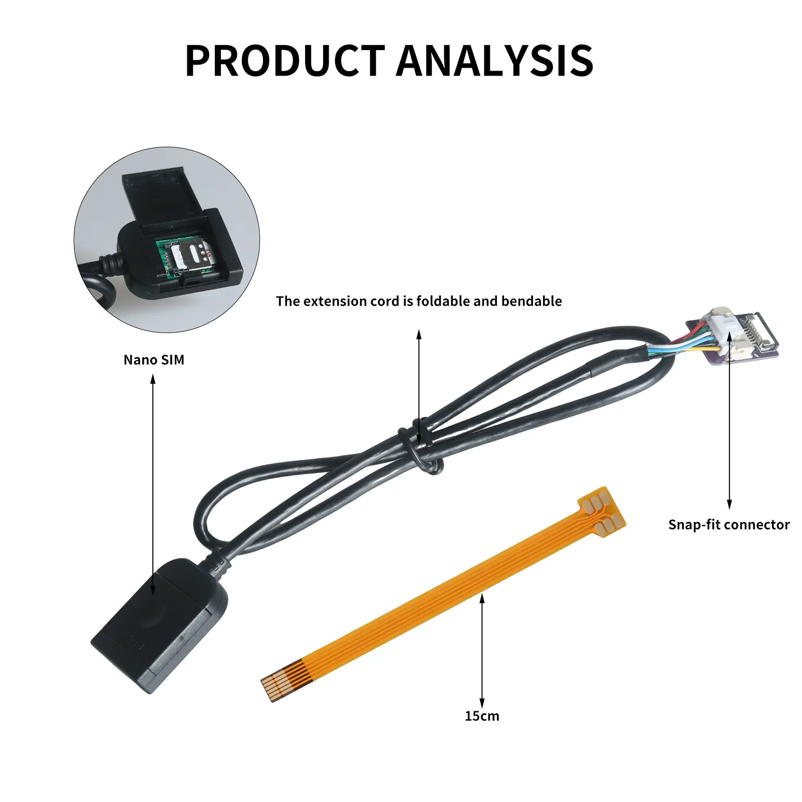 Nano SIM to Nano SIM Extension Cable Android Car Multimedia GPS Adapter SIM Card Slot Converter Automotive Accessories Wire Harn